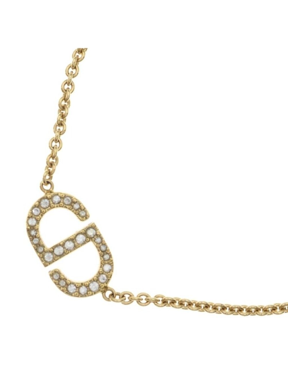 Dior Petit CD Logo Rhinestone Necklace